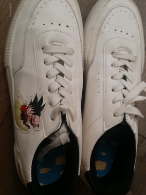 Bershka men's sneakers used, white Dragon Ball