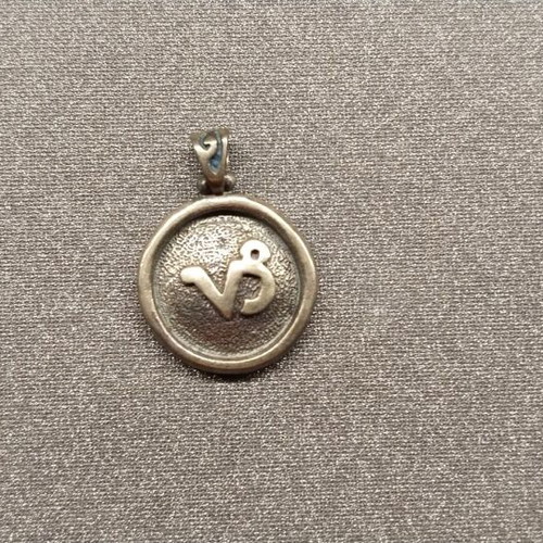 Silver Capricorn Zodiac Pendant Oxidized Silver