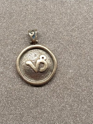 Silver Capricorn Zodiac Pendant Oxidized Silver