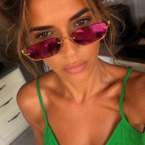 Gucci GG1278S 005 sunglasses, pink GG monogram, gold frame