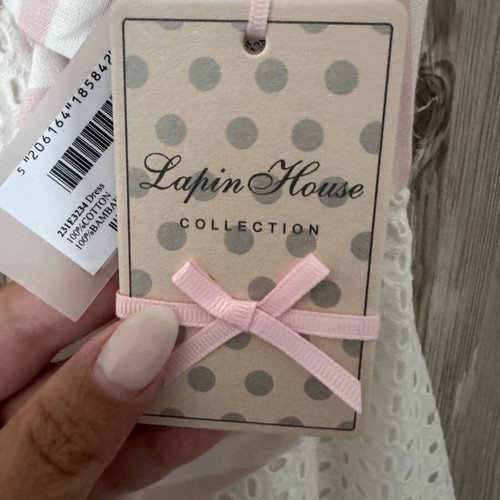 Lapin House dress new, beige and pink, size 128 cm for 8 years