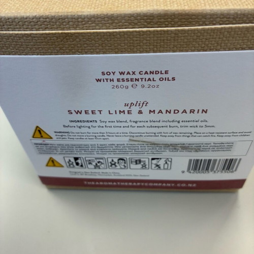 Therapy Uplift Lime & Mandarin Aromatherapy Candle new