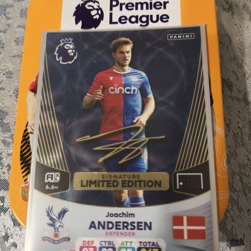Joachim Andersen Signature Limited Edition Premier League 2024 card like new