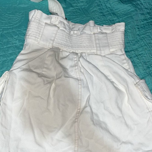 Bershka white denim cargo mini skirt size 36
