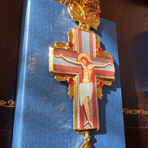 Epistithios Hieratic Cross new with chain and box