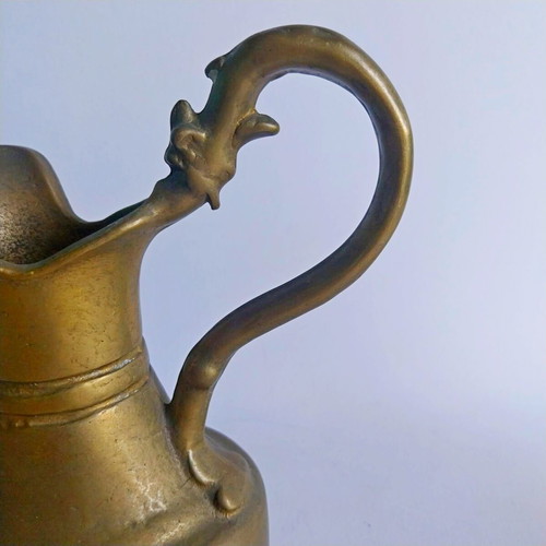 Brass Pitcher used, hand-crafted vintage solid brass