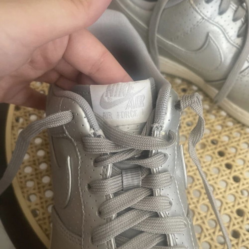 Nike Airforce 1 sneakers, silver, size 41