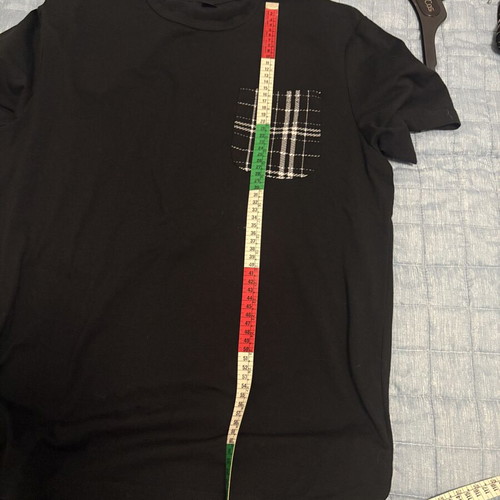 SHEIN men's set XL: black T-shirt with checked pocket & checked shorts