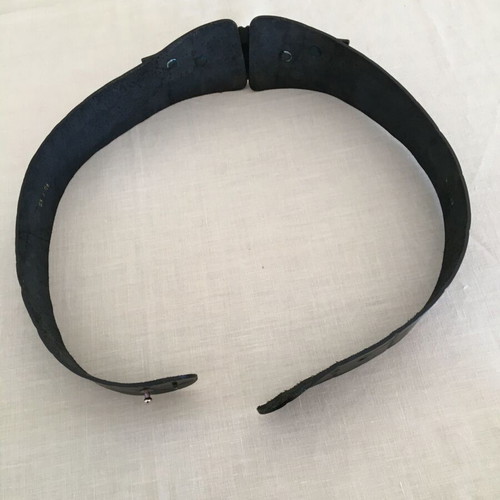 Women's vintage leather belt used, black, length 95 cm