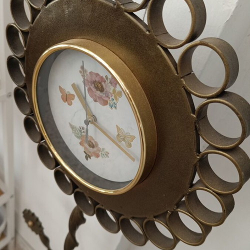 Floor clock handmade solid metal like new