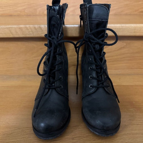 Boots type ankle boots used, leather, size 37, black