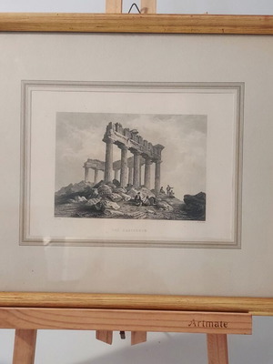 Γκραβούρα Παρθενώνας 1828 σαν καινούργιο με επίχρυση κορνίζα