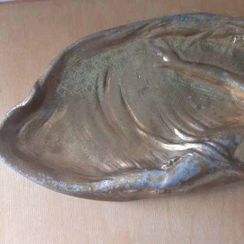 Art Nouveau decorative trinket dish used, cast metal