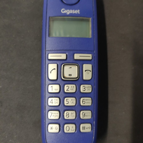 Gigaset A120 cordless phone used, blue with charger and batteries