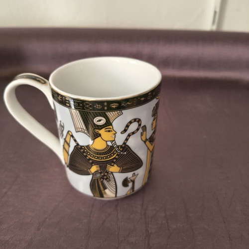 Fathy Mahmoud Egyptian Design Espresso Cup Set, 6 pcs with saucers and decorative mug