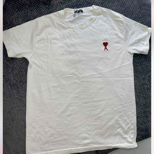 Ami T-shirt Men L New Original White and Red