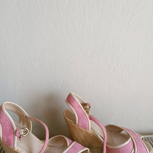 Platform shoes size 38 pink suede like new