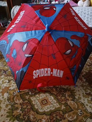 Spiderman children's umbrella like new, blue and red