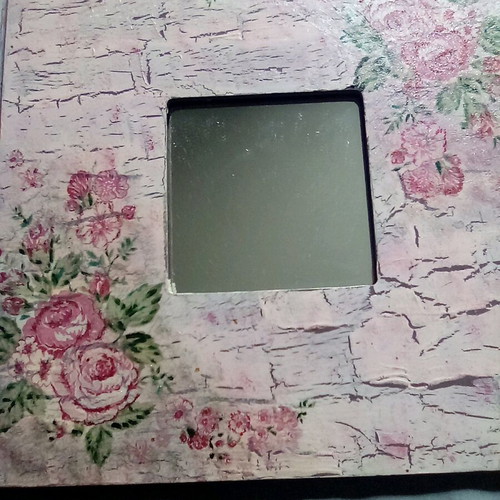Frames with mirror used, handmade decoupage 26x26