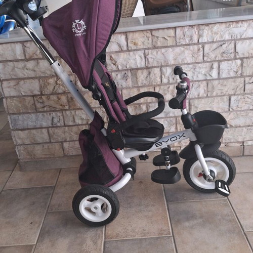 Byox Children's Folding Tricycle, Convertible with Parent Handle & Flexy Lux Canopy