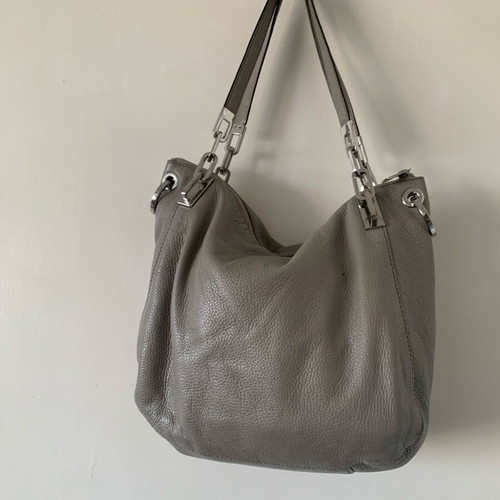 Michael Kors gray leather bag like new