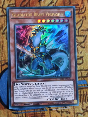 Gladiator Beast Vespasius Ultra Rare Yu-Gi-Oh! Card like new