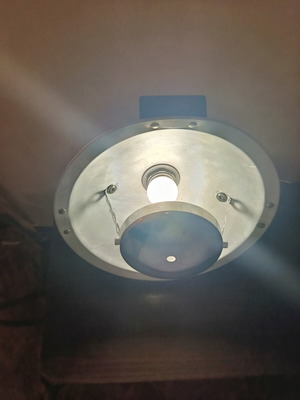 Handmade table lamp with adjustable aluminum spotlight