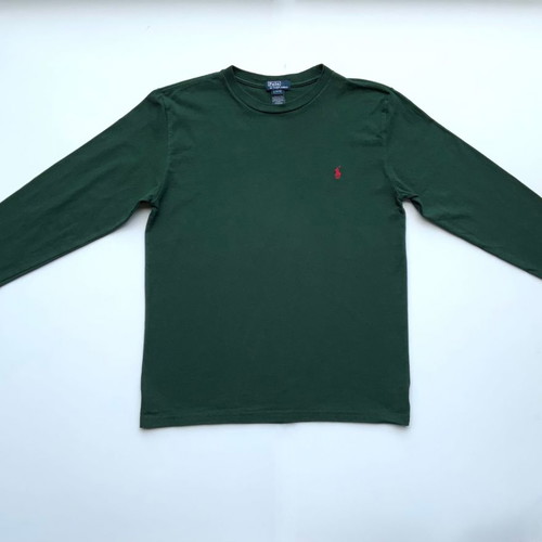Polo by Ralph Lauren kids long-sleeve shirt green used, size L (14-16 years)