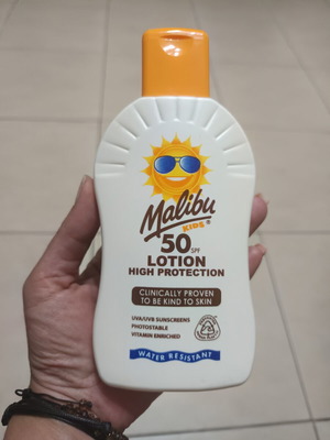Malibu Kids Sunscreen Lotion SPF 50 200 ml new, water resistant