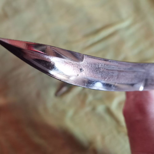 Retro decorative knife with velvet sheath used, made in India
