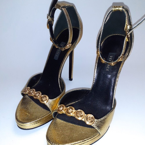 Versace gold sandals new, size 37.5, 12 cm heel