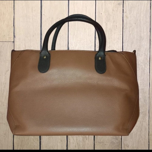 Leather shoulder bag for women like new, brown multicolor