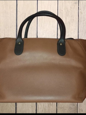 Leather shoulder bag for women like new, brown multicolor