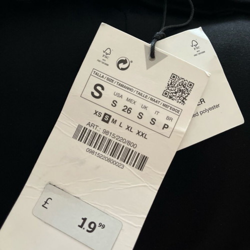 Zara клин размер S 26 нов, черен