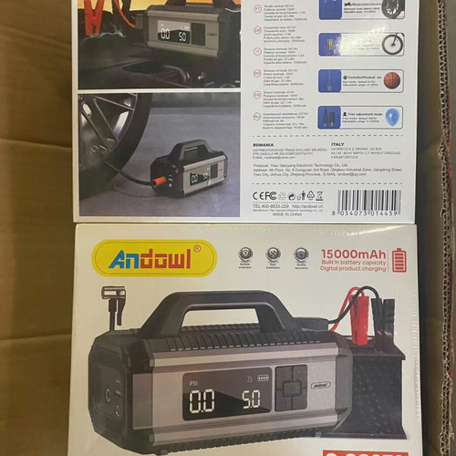 Andowl Portable Car Battery Jump Starter with Air Pump 15000mAh Q-CQ970 new