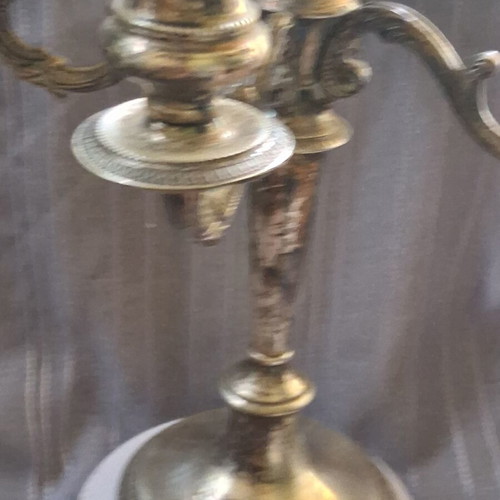 Silver 925 Handmade Five-Arm Baroque Candlestick