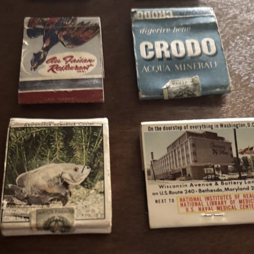 Vintage collectible matchbooks set of 4 from different countries