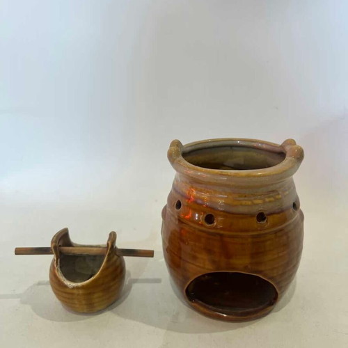 Ceramic Aroma Diffuser used, brown tone 11x9