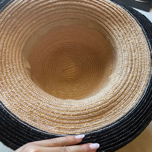 Straw hat beige and black new