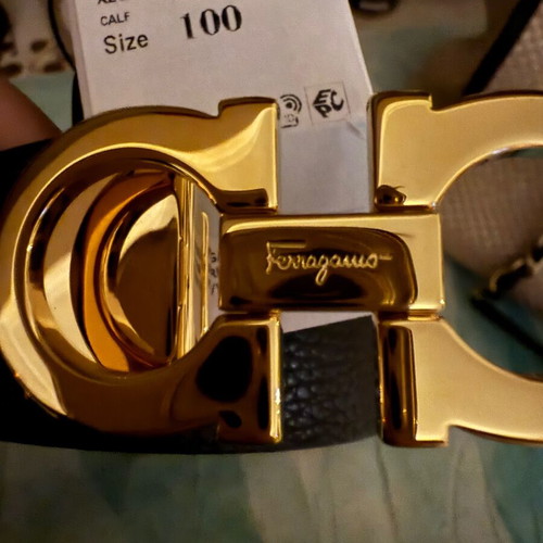 Salvatore Ferragamo double black and beige belt, new, size 100
