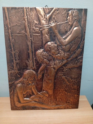 Handmade embossed chalcography with god Pan like new