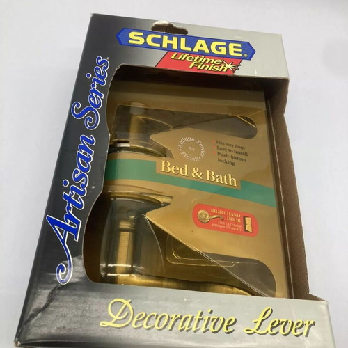 Vintage Schlage Artisan Series door handles pewter finish new, pack of 5