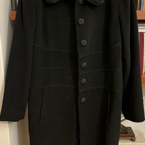 Oscar De La Renta women's midi coat black like new, size 14