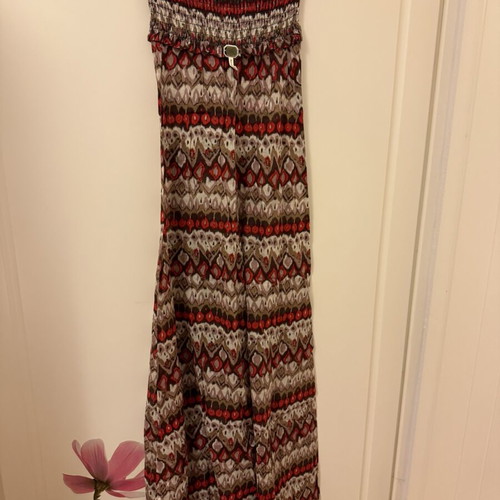 Maxi strapless dress Fornarina like new, red and brown