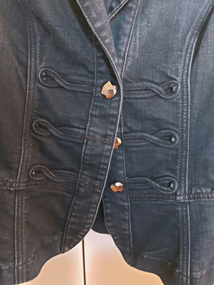 Σακάκι Raxevsky μαύρο τζην σαν καινούργιο, στρατιωτικό σχέδιο, μέγεθος L