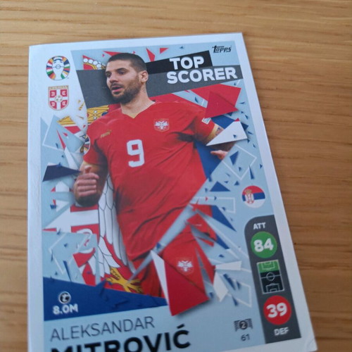Euro 2024 Top Scorer Nitrovice Football Card like new, Serbia Tops Lidl Edition