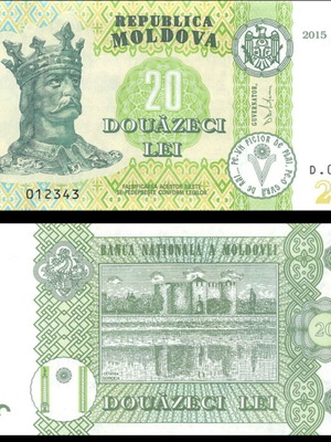 Moldova 20 Lei 2015 banknote new