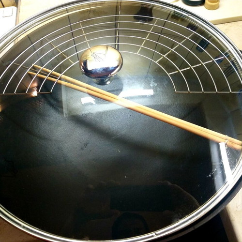 Kuchenprofi Wok cast iron with lid 36cm used