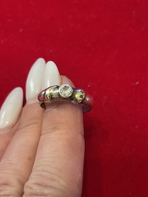 Ring Asimohryso 925 585 with zircon used, size 57