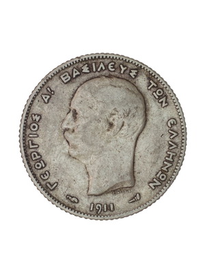 1 Drachma 1911 Silver Coin used